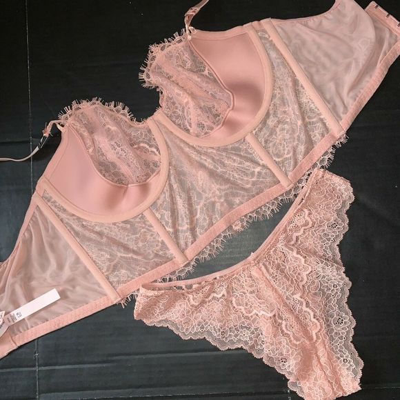 Victoria's Secret unlined 36D,36DD CORSET TOP BRA SET S Dulce de Leche orange - Picture 6 of 6